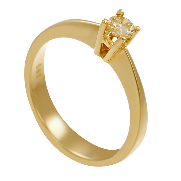 Diamantring, 14K, Gelbgold, Brillant 0,20 ct