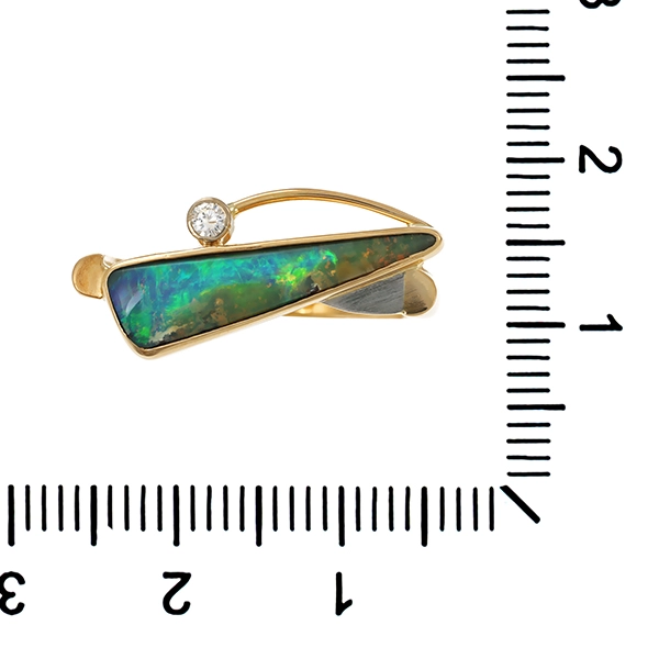 Ring, 14K, Gelbgold, Opal, Brillant