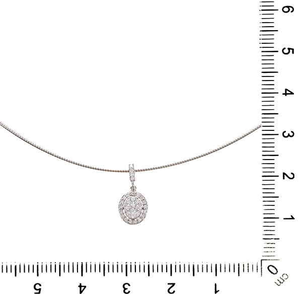 Collier, 14K, Weißgold, Brillanten 0,21 ct, Omega-