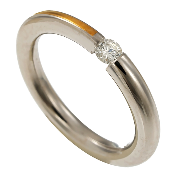 Diamantring, Pt950, Platin, Brillant 0,13 ct