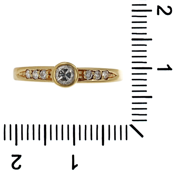 Ring, 14K, Gelbgold, Brillanten
