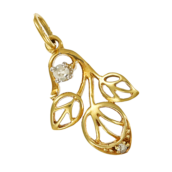 Anhänger, 14K, Gelbgold, Diamanten