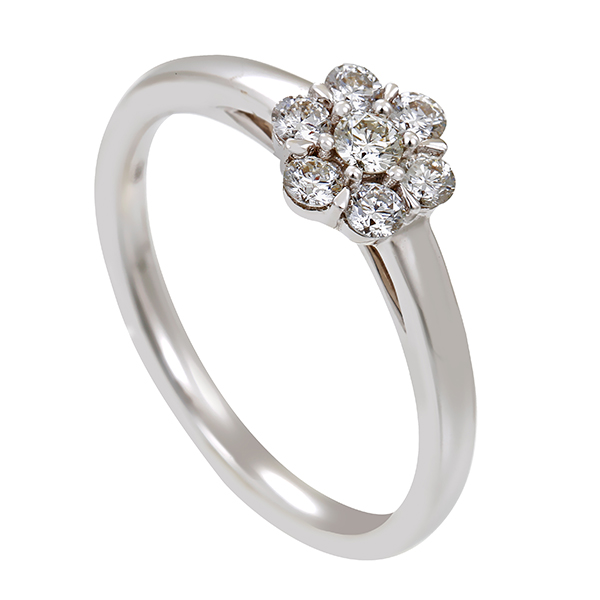 Diamantring, 18K, Weißgold, Brillanten 0,33 ct