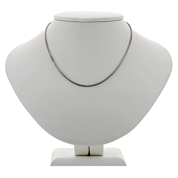 Collierkette, 14K, Weißgold, Venezianer