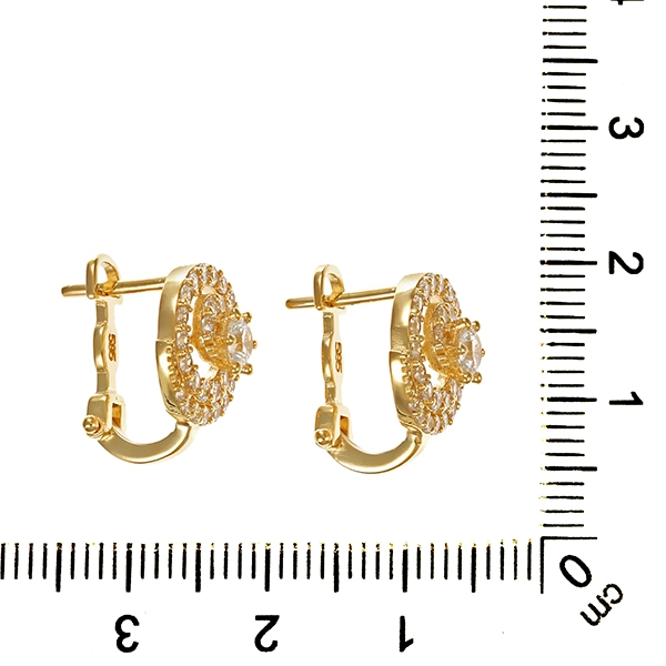 Ohrhänger, 14K, Gelbgold, Zirkonia