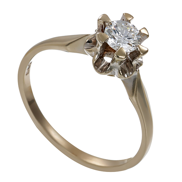 Brillantring, 14K, Weißgold, 1 Brillant 0,31ct