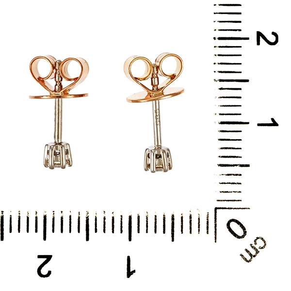 Ohrstecker, 14K, Weiß-/Rotgold, Brillanten
