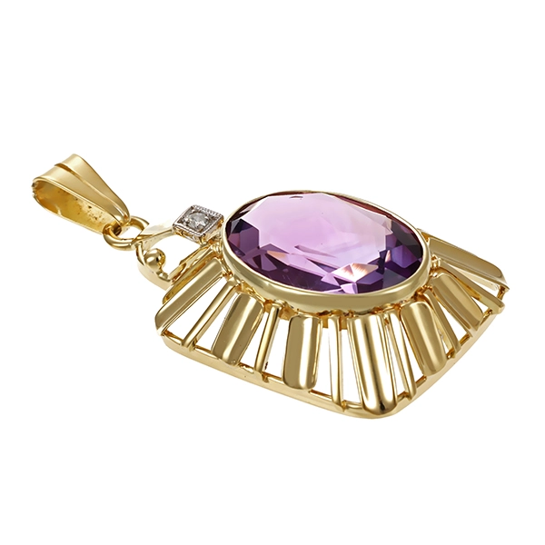 Anhänger, 14K, Gelbgold, Amethyst