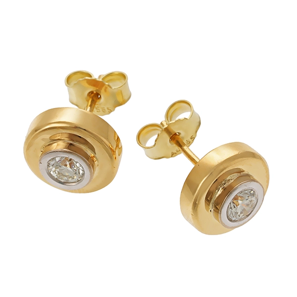 Ohrstecker, 14K, Gelb-/Weißgold, Brillanten 0,46 ct