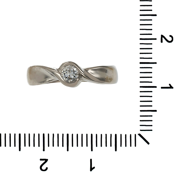 Diamantring, 14K, Weißgold, Brillant 0,15 ct