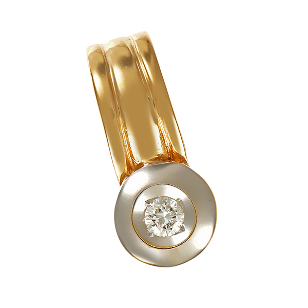 Anhänger, 14K, Gelb-/Weißgold, Brillant 0,20 ct