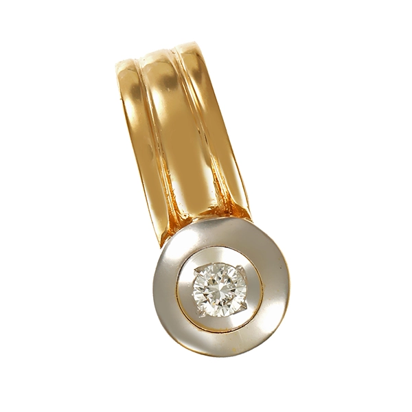 Anhänger, 14K, Gelb-/Weißgold, Brillant 0,20 ct