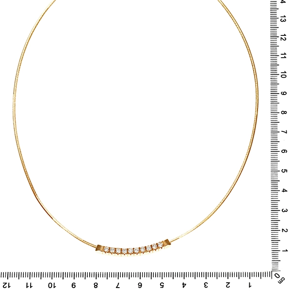 Collier, 14K, Gelbgold, Brillanten 0,50 ct, Omega-