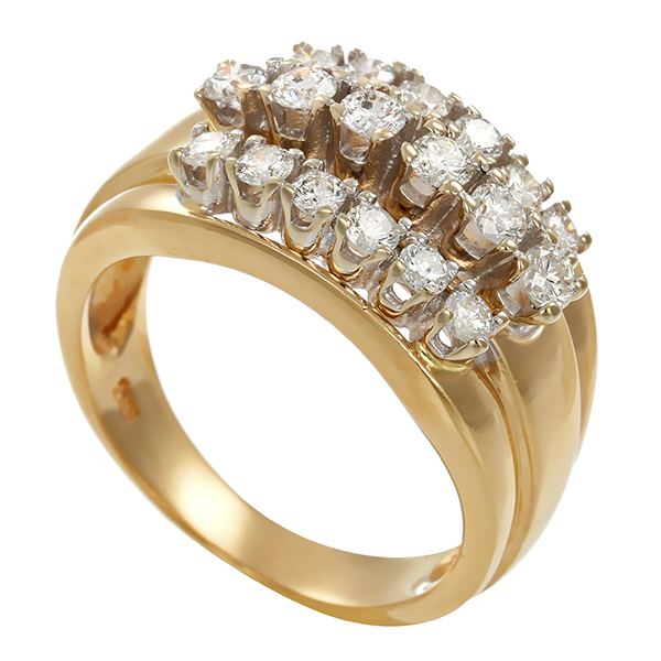 Diamantring, 14K, Gelbgold, Brillanten 1,00 ct