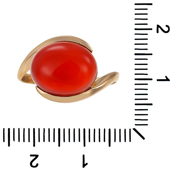Ring, 18K, Gelbgold, Karneol