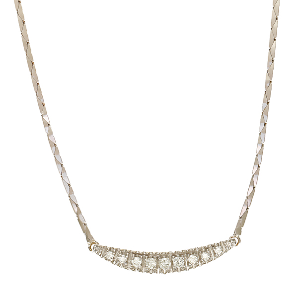 Collier, 14K, Weißgold, Brillanten 0,20 ct