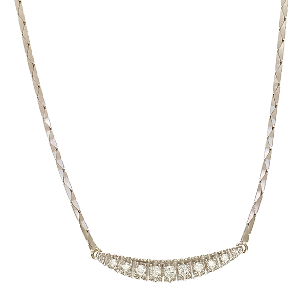 Collier, 14K, Weißgold, Brillanten 0,20 ct