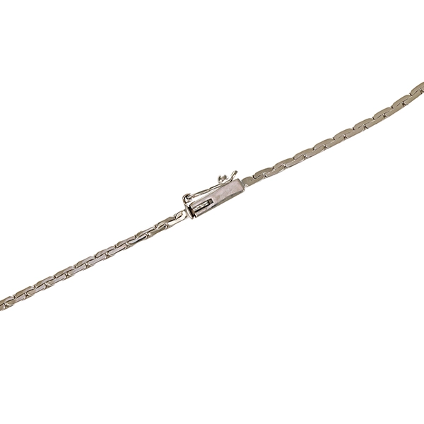 Collier, 14K, Weißgold, Saphire, Diamanten