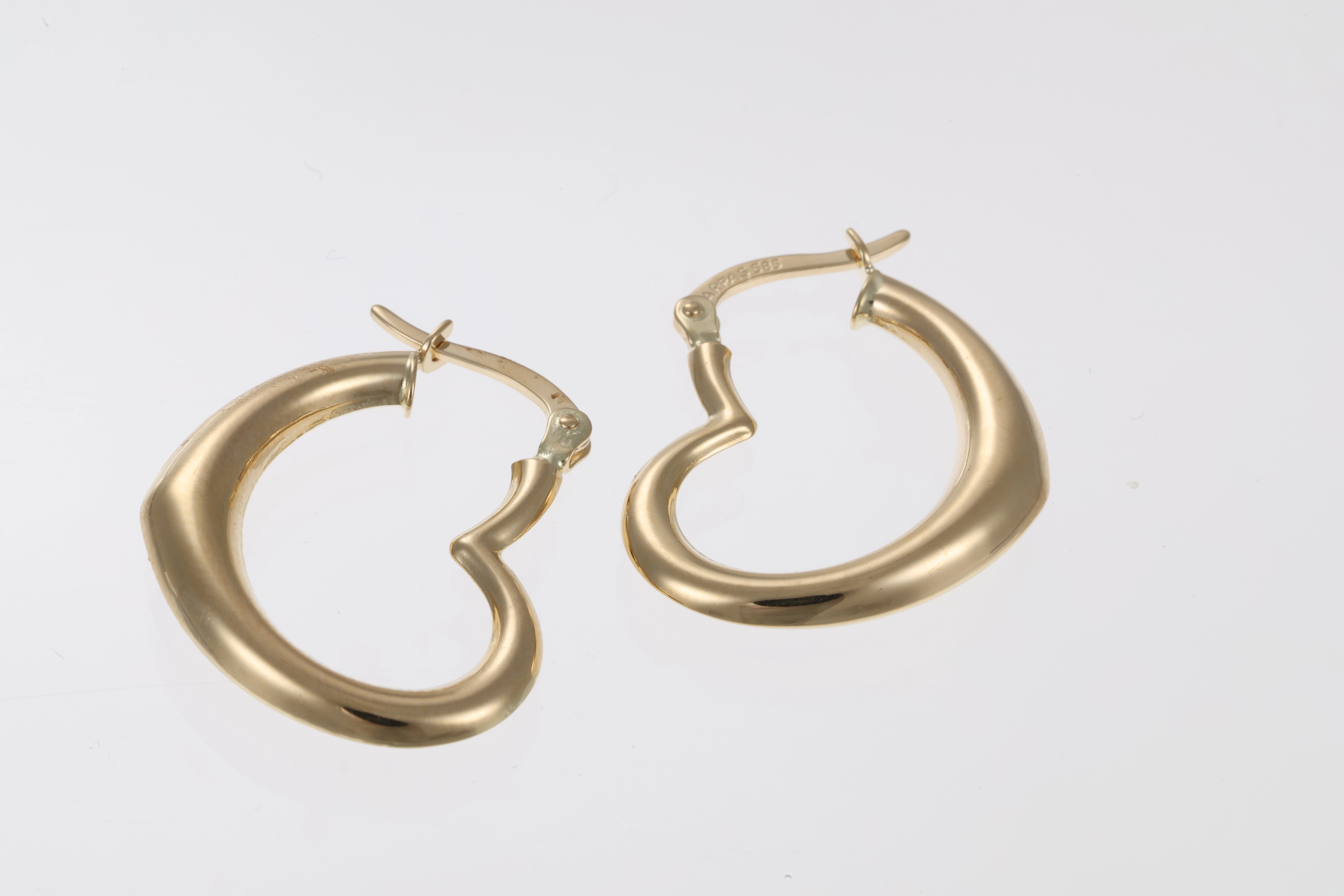 Creolen, 14K, Gelbgold, Herz