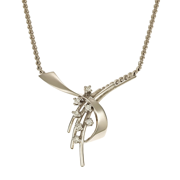 Kette, 14K, Weißgold, Brillanten