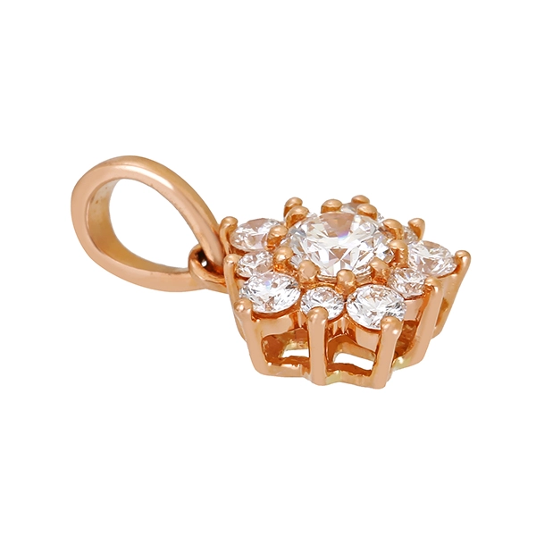 Anhänger, 18K, Rotgold, Brillanten