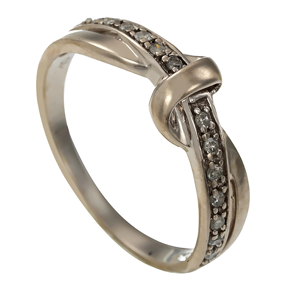 Diamantring, 9K, Weißgold, Diamant