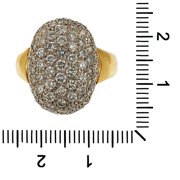 Ring, 18K, Gelb-/Weißgold, Brillanten