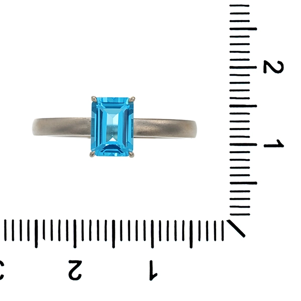 Ring, Pt950, Platin, Blautopas