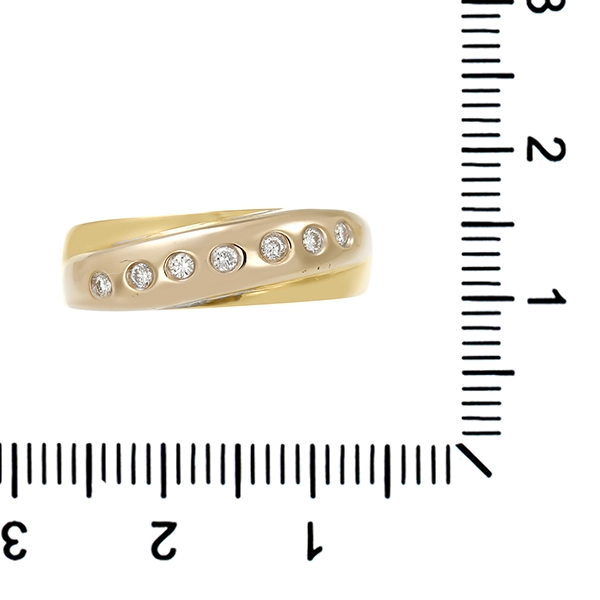 Diamantring, 18K, Gelb-/Weißgold, Brillanten