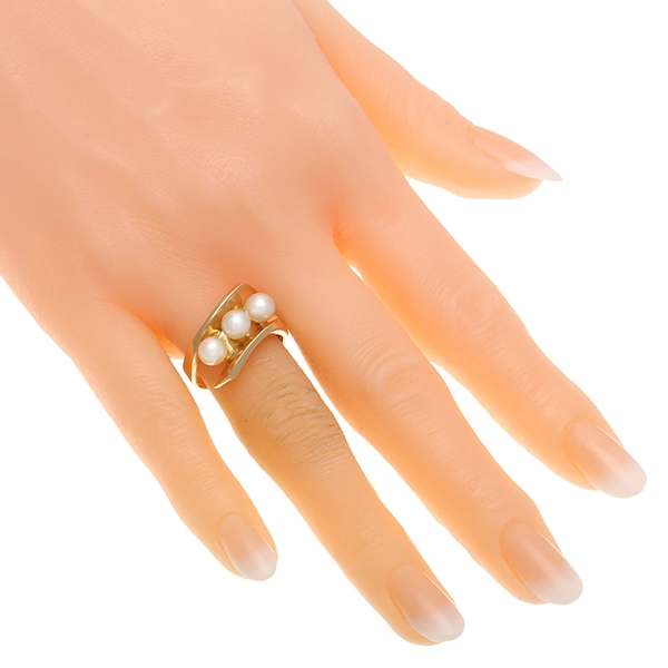 Ring, 14K, Gelbgold, Perle