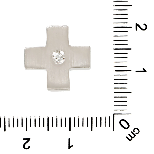 Anhänger, 14K, Weißgold, Brillant, Kreuz
