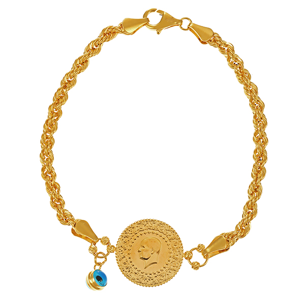 Armband, 14K/22K, Gelbgold, Kordel-
