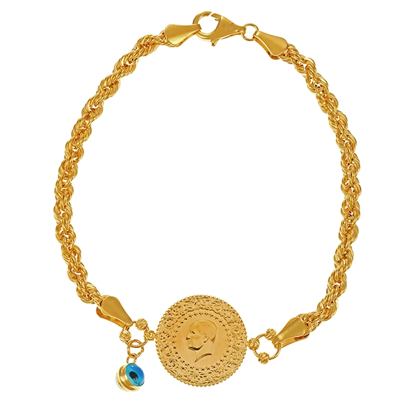 Armband, 14K/22K, Gelbgold, Kordel-