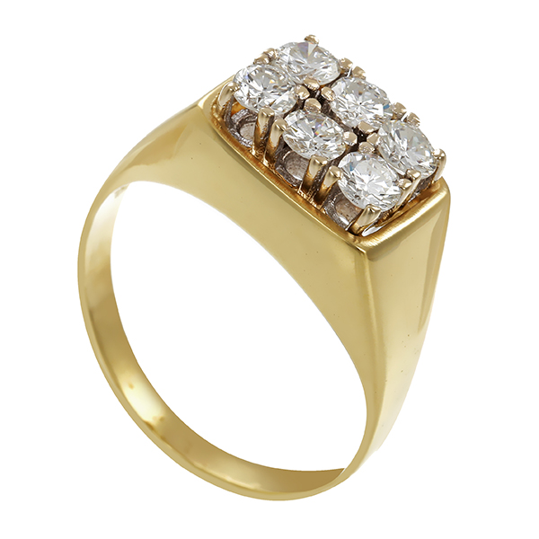 Ring, 14K, Gelb-/Weißgold, Brillanten