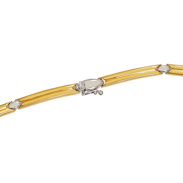 Collier, 18K, Gelb-/Weißgold, Brillant 0,17 ct