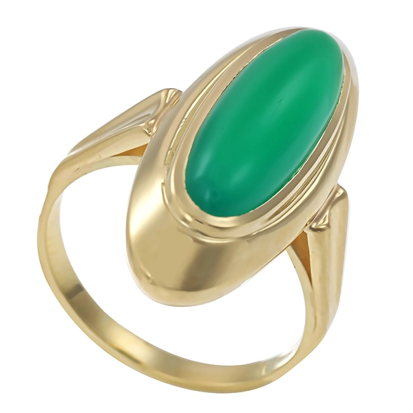 Ring, 14K, Gelbgold, Achat