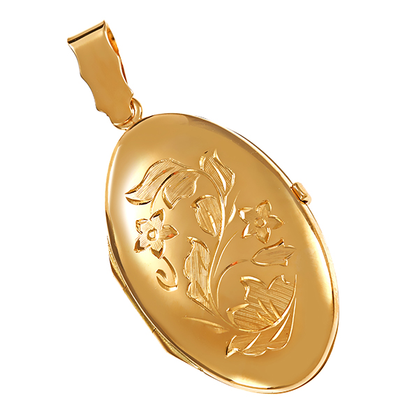 Anhänger, 18K, Gelbgold, Medaillon
