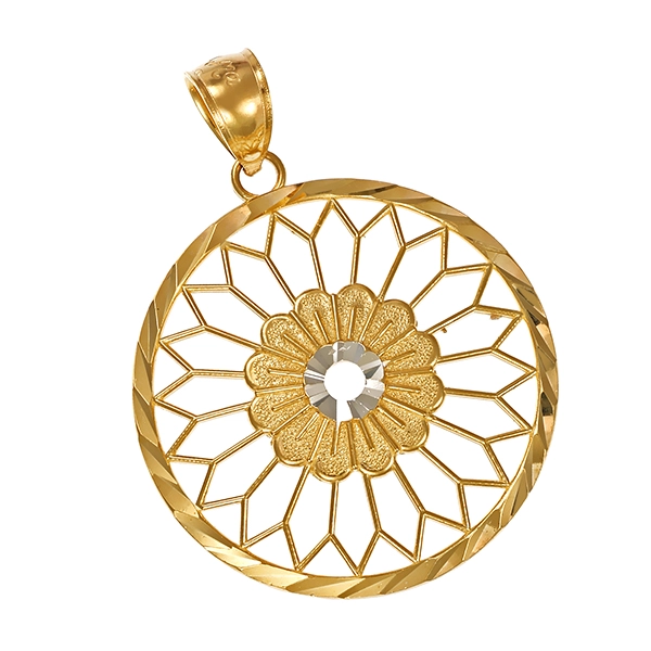 Anhänger, 14K, Gelb-/Weißgold