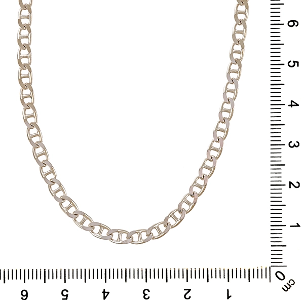 Kette, 8K, Weißgold, Stegpanzer