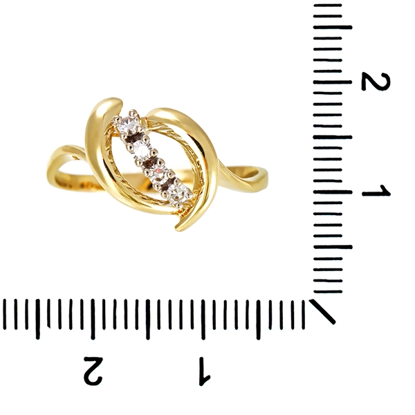 Diamantring, 14K, Gelb-/Weißgold, Diamanten