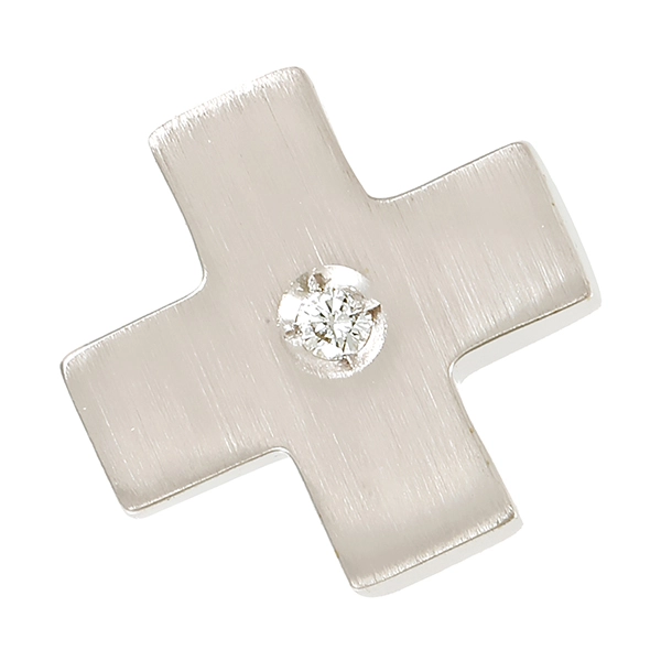 Anhänger, 14K, Weißgold, Brillant, Kreuz