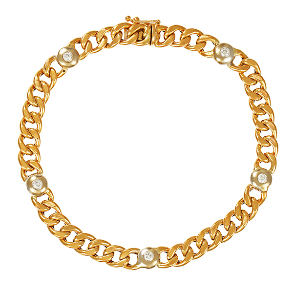 Armband, 14K, Gelb-/Weißgold, Brillanten 0,30 ct