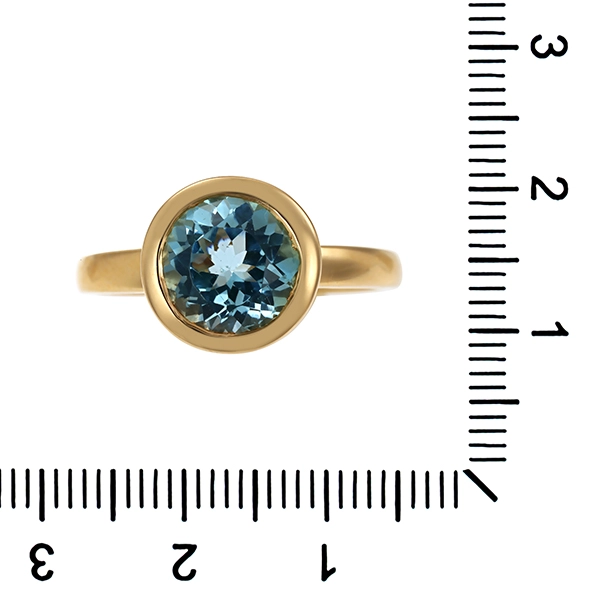 Ring, 14K, Gelbgold, Blautopas