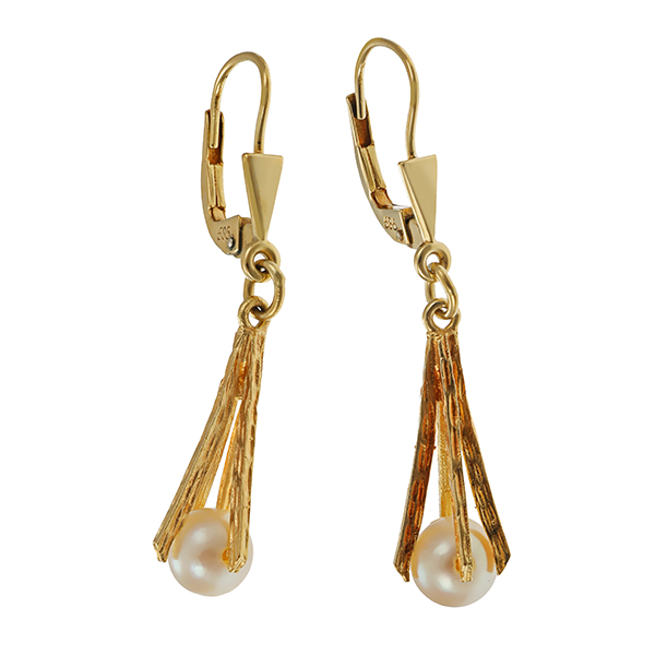 Ohrhänger, 14K, Gelbgold, Perlen