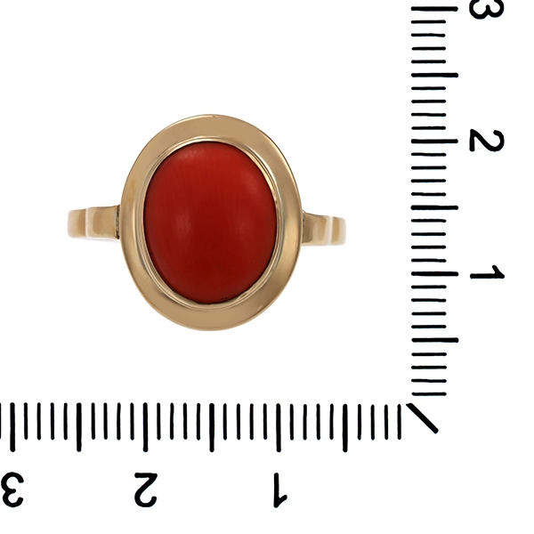 Ring, 14K, Rotgold, Koralle