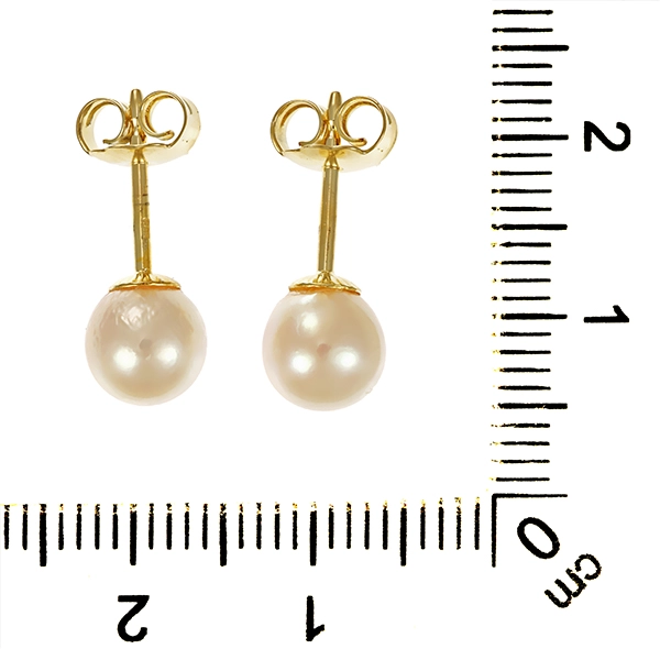 Ohrstecker, 14K, Gelbgold, Zuchtperlen