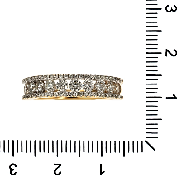 Brillantring, 14K, Gelb-/Weißgold, Brillanten