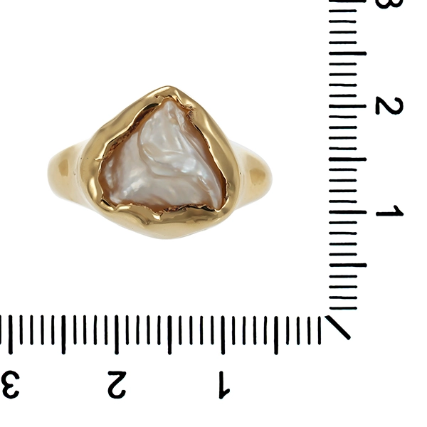 Ring, 14K, Gelbgold, Perle