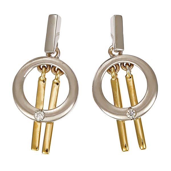 Steckhänger, 14K, Gelb-/Weißgold, Brillanten