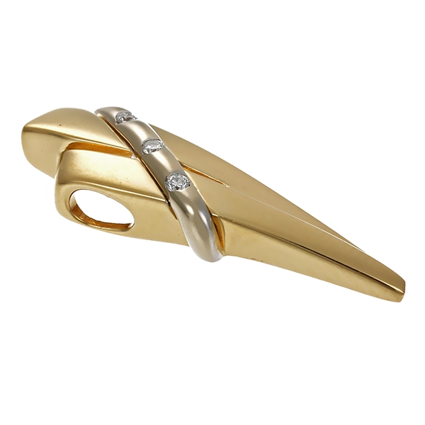 Anhänger, 14K, Gelb-/Weißgold, Brillanten